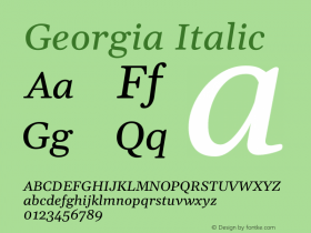 Georgia Italic Version 1.005图片样张