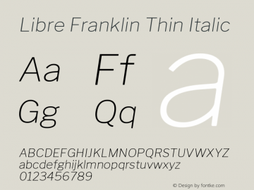 Libre Franklin Thin Italic Version 1.501图片样张