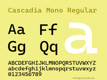 Cascadia Mono Regular Version 2111.001图片样张
