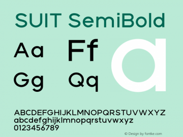 SUIT SemiBold Version 1.002;FEAKit 1.0图片样张