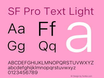 SF Pro Text Light Version 17.1d1e1图片样张