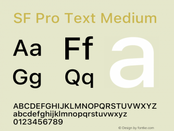 SF Pro Text Medium Version 17.1d1e1图片样张