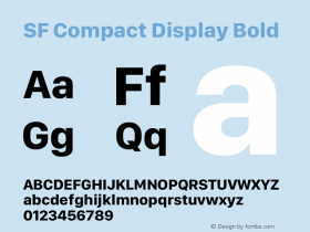 SF Compact Display Bold Version 17.1d1e1图片样张