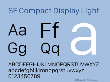 SF Compact Display Light Version 17.1d1e1图片样张