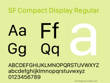 SF Compact Display Regular Version 17.1d1e1图片样张
