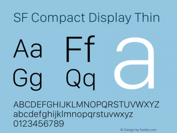 SF Compact Display Thin Version 17.1d1e1图片样张