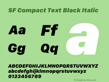 SF Compact Text Black Italic Version 17.1d1e1图片样张
