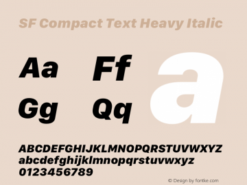 SF Compact Text Heavy Italic Version 17.1d1e1图片样张