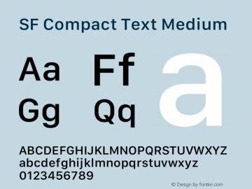 SF Compact Text Medium Version 17.1d1e1图片样张