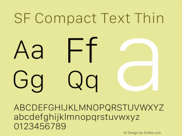 SF Compact Text Thin Version 17.1d1e1图片样张