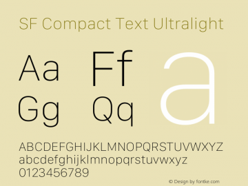 SF Compact Text Ultralight Version 17.1d1e1图片样张