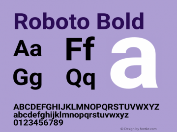 Roboto Bold Version 2.00 November 6, 2015图片样张