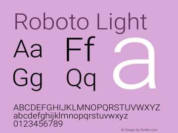 Roboto Light Version 2.00 October 30, 2015图片样张
