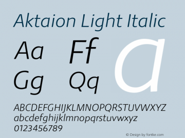 Aktaion Light Italic Version 1.000图片样张