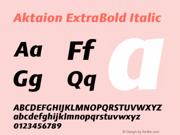 Aktaion ExtraBold Italic Version 1.000图片样张