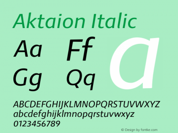 Aktaion Italic Version 1.000图片样张