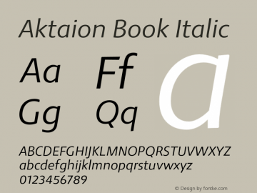 Aktaion Book Italic Version 1.000图片样张