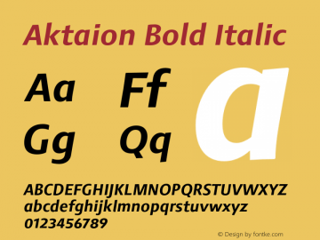 Aktaion Bold Italic Version 1.000图片样张