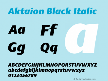 Aktaion Black Italic Version 1.000图片样张