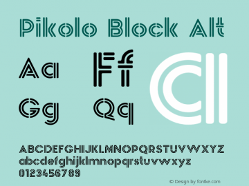 Pikolo Block Alt Version 1.000;PS 001.000;hotconv 1.0.88;makeotf.lib2.5.64775图片样张