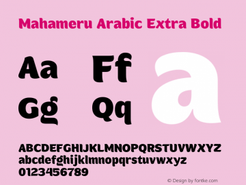Mahameru Arabic Extra Bold Version 1.000;FEAKit 1.0图片样张