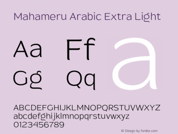 Mahameru Arabic Extra Light Version 1.000;FEAKit 1.0图片样张