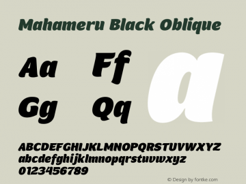 Mahameru Black Oblique Version 1.000;FEAKit 1.0图片样张