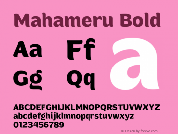 Mahameru Bold Version 1.000;FEAKit 1.0图片样张
