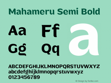 Mahameru Semi Bold Version 1.000;FEAKit 1.0图片样张