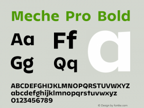 Meche Pro Bold Version 1.000;hotconv 1.0.109;makeotfexe 2.5.65596图片样张