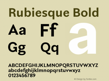 Rubiesque Bold Version 2.000图片样张