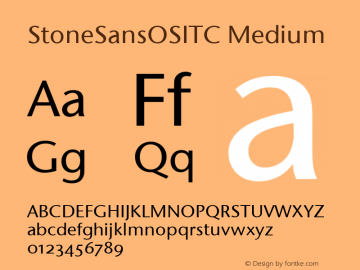 StoneSansOSITC Medium Version 001.000图片样张