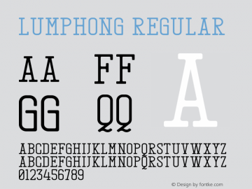 Lumphong Version 1.00;January 15, 2022;FontCreator 13.0.0.2680 64-bit图片样张