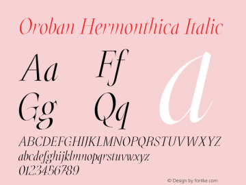 Oroban Hermonthica Italic Version 1.000;FEAKit 1.0图片样张