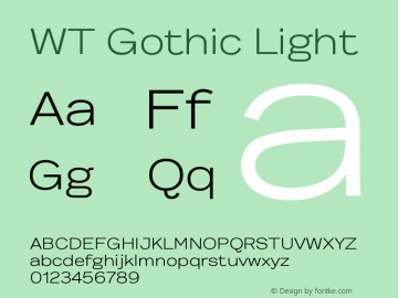 WT Gothic Light Version 2.005 | web-ttf图片样张