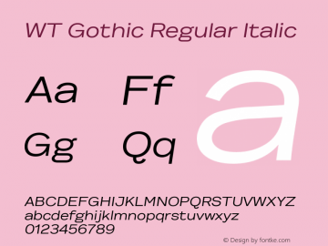 WT Gothic Regular Italic Version 2.004 | web-ttf图片样张
