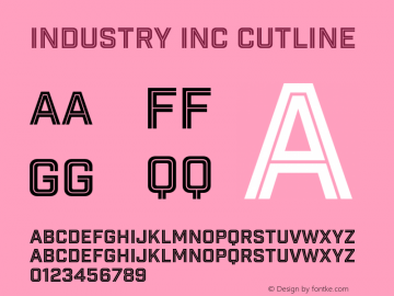 Industry Inc Cutline Version 1.001 | web-ttf图片样张