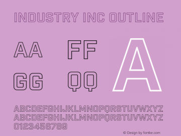 Industry Inc Outline Version 1.001 | web-ttf图片样张
