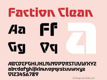 Faction Clean Version 1.000;PS 001.000;hotconv 1.0.88;makeotf.lib2.5.64775图片样张