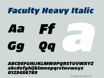 Faculty Heavy Italic Version 5.000;FEAKit 1.0图片样张