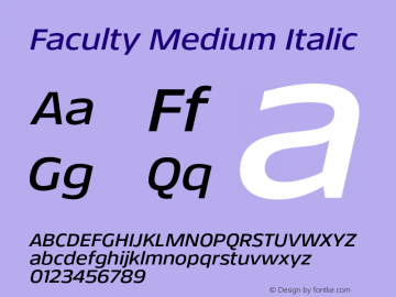Faculty Medium Italic Version 5.000;FEAKit 1.0图片样张
