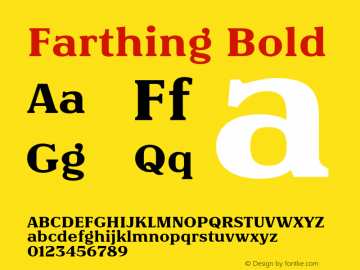 Farthing Bold Version 7.000;FEAKit 1.0图片样张