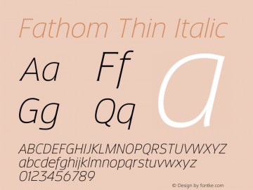 Fathom Thin Italic Version 5.000;FEAKit 1.0图片样张