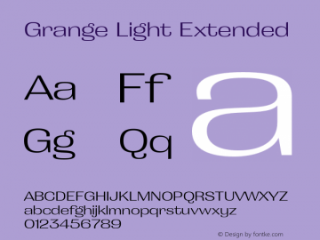 Grange Light Extended Version 1.000;PS 001.000;hotconv 1.0.88;makeotf.lib2.5.64775图片样张