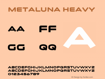 Metaluna Heavy Version 3.000;PS 003.000;hotconv 1.0.88;makeotf.lib2.5.64775图片样张