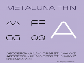 Metaluna Thin Version 3.000;PS 003.000;hotconv 1.0.88;makeotf.lib2.5.64775图片样张