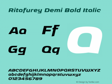 Ritafurey Demi Bold Italic Version 4.000;hotconv 1.0.109;makeotfexe 2.5.65596图片样张
