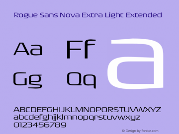 Rogue Sans Nova Extra Light Extended Version 4.000;PS 004.000;hotconv 1.0.88;makeotf.lib2.5.64775图片样张