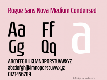 Rogue Sans Nova Medium Condensed Version 4.000;PS 004.000;hotconv 1.0.88;makeotf.lib2.5.64775图片样张