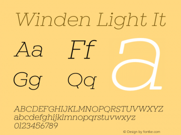 Winden Light It Version 1.000;hotconv 1.0.109;makeotfexe 2.5.65596图片样张